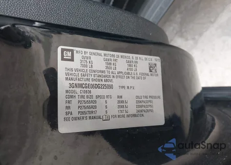 2013 Chevrolet Avalanche Ltz from USA, damaged, VIN 3GNMCGE06DG225090